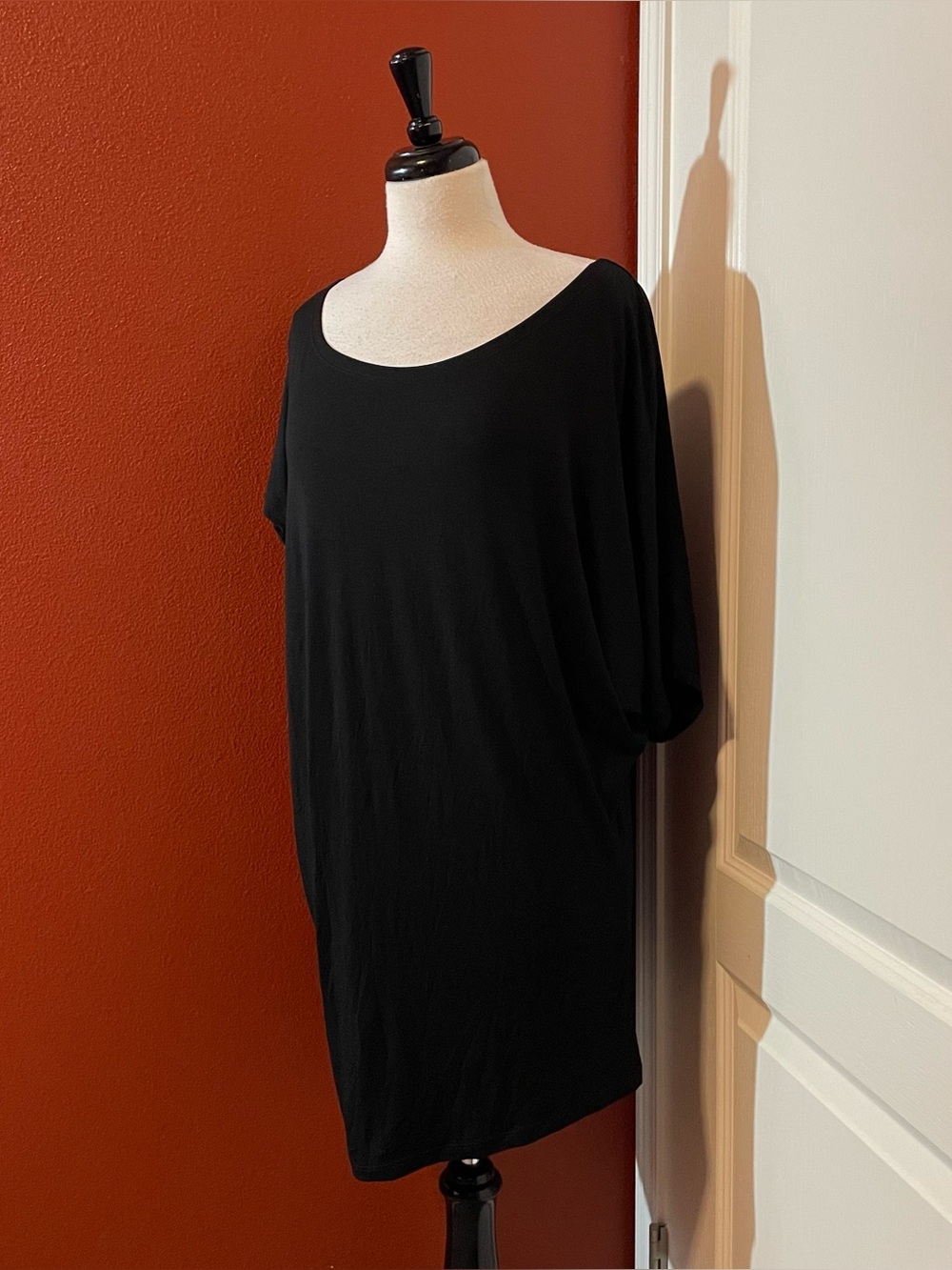 Marcella NYC Women’s Scoop Neck European Jersey Long Asymmetrical Batwing Top